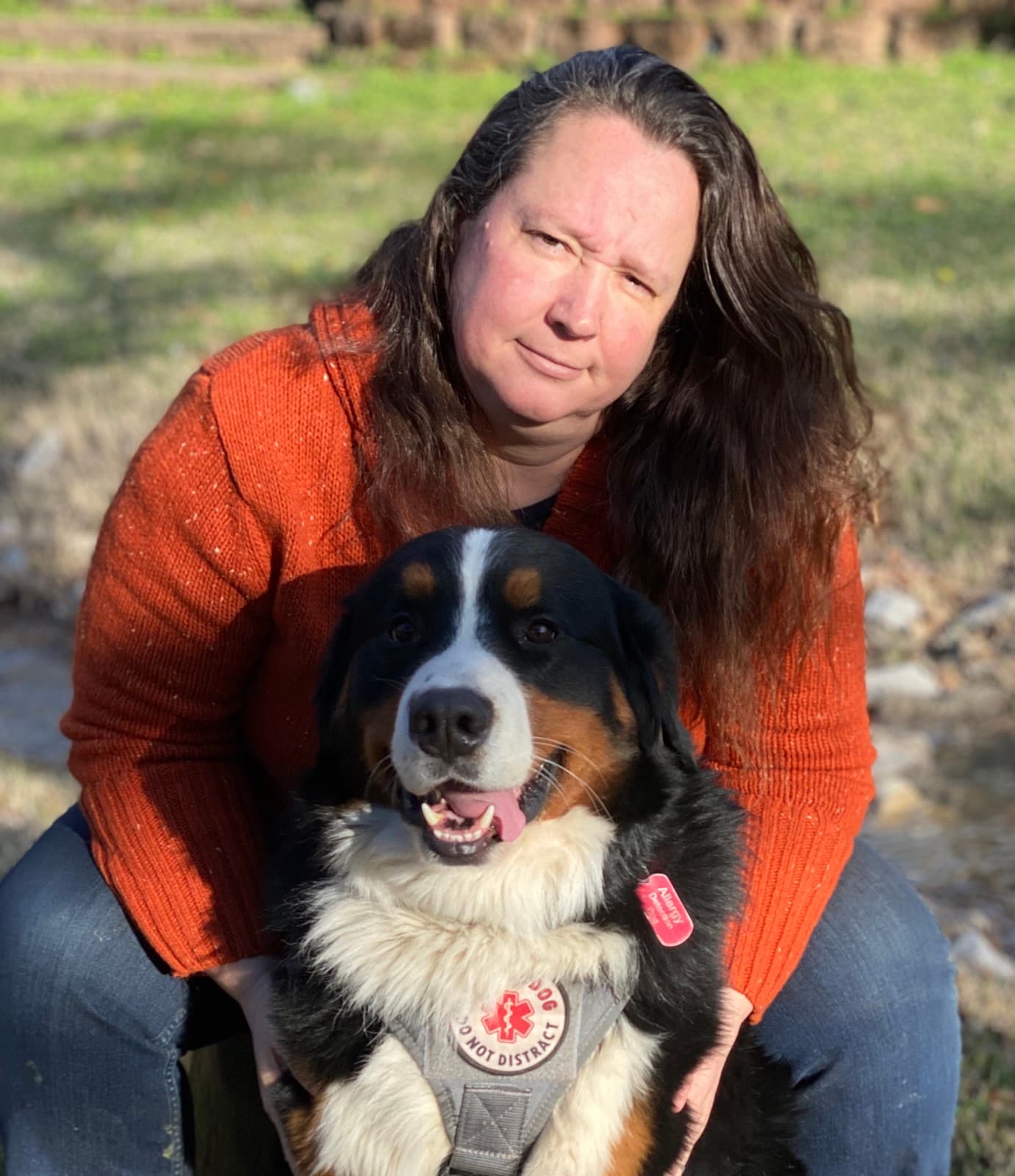 Me with Hogan, my Bernese Mountain Dog service dog